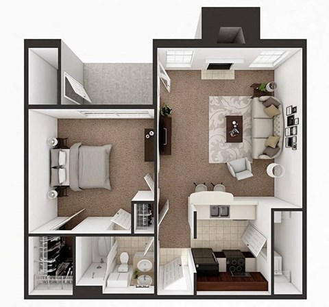 one bedroom apartment floor plan